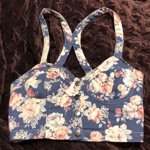 Nollie Button Up Floral Tank Top